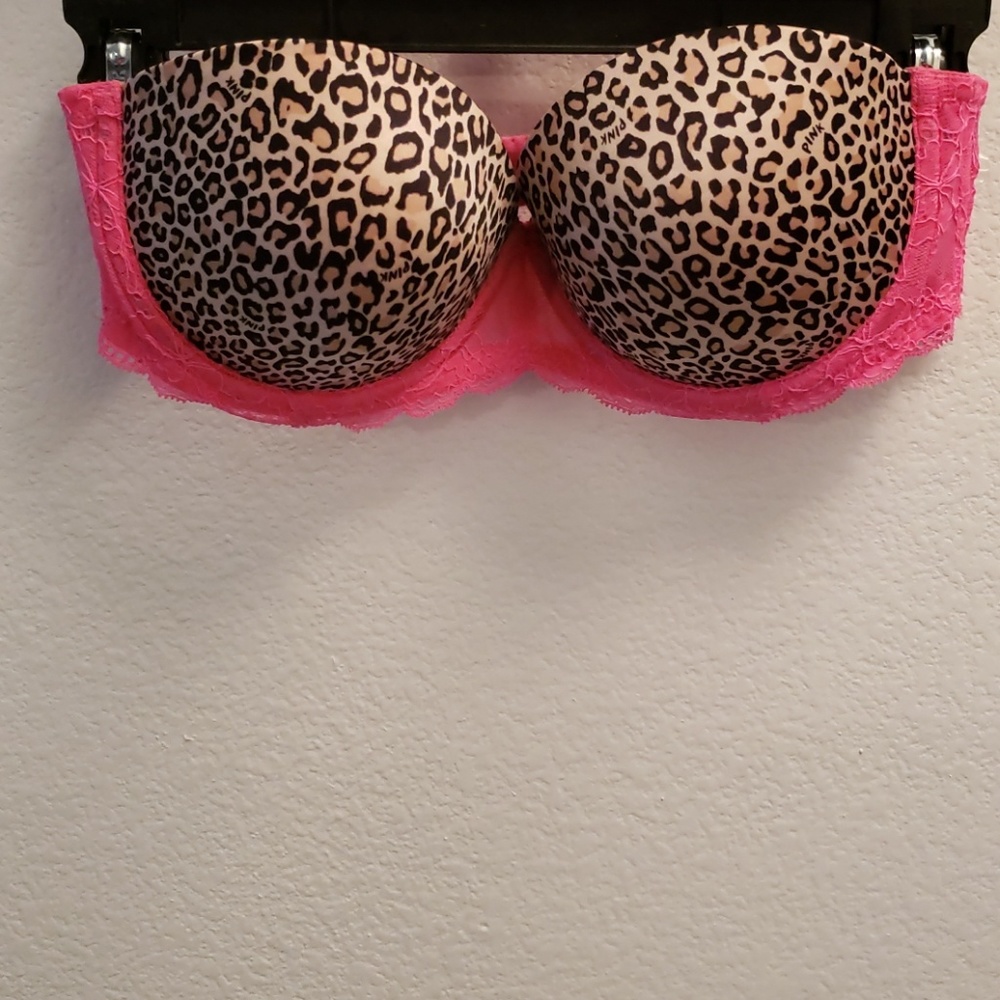Hot Pink Leopard Print Bra
